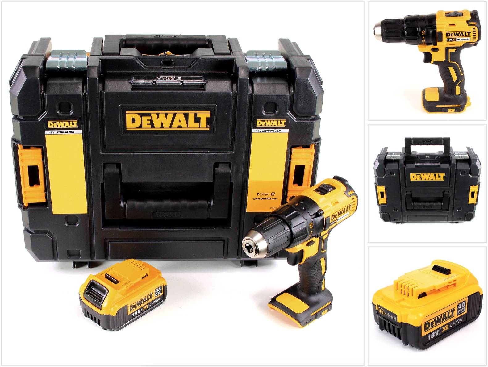 DeWalt DCD 777 Akku Bohrschrauber 18V 65Nm + 1x Akku 4,0Ah im TSTAK II Werkzeugkoffer - ohne Ladegerät-0