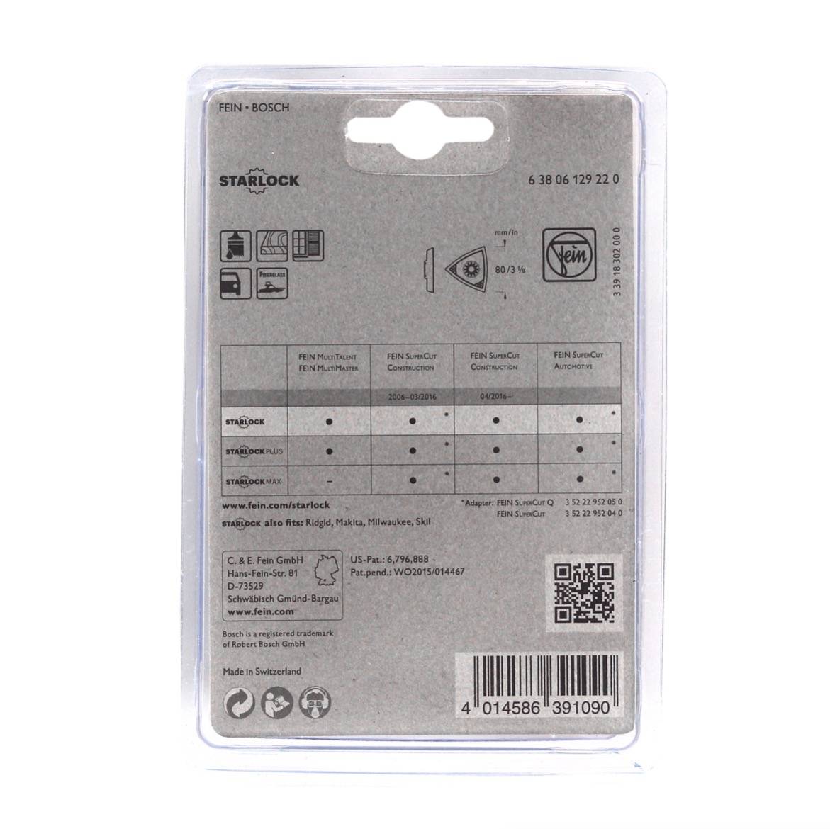 Fein 2x Schleifplatte ungelocht Dreiecksform - 63806129220-3