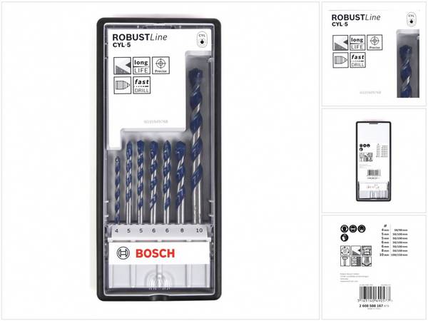 Bosch 7- tlg. Bohrer Set CYL-5 Robustline Betonbohrer 4 - 10 mm ( 2608588167 )