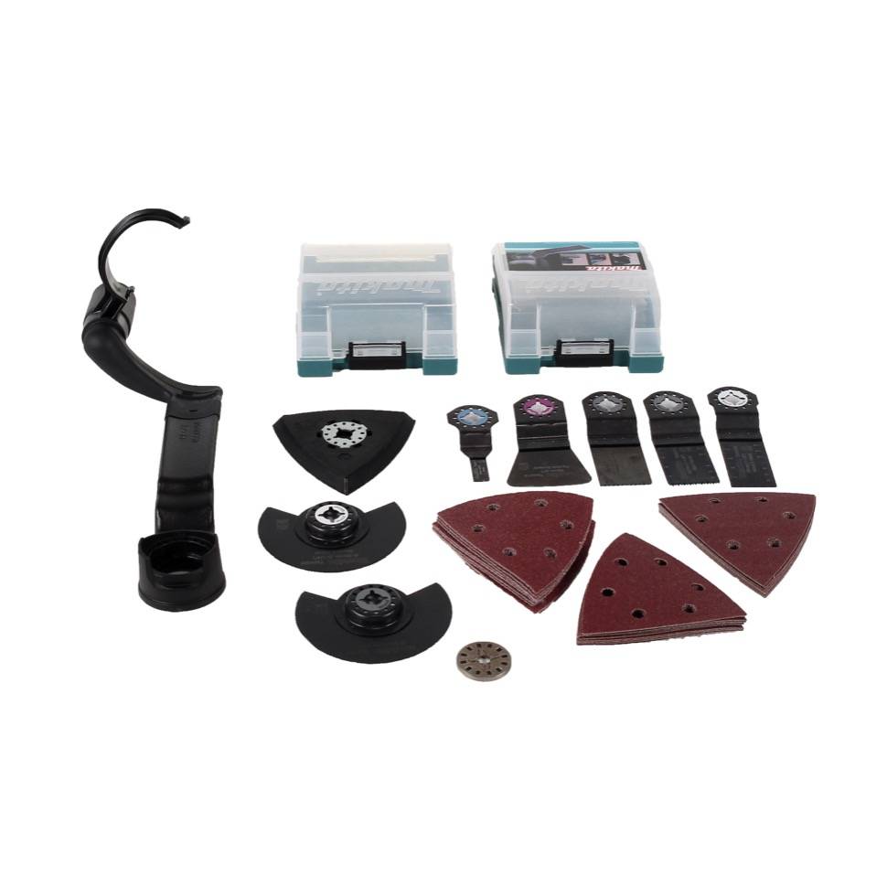 Makita DTM 51 RF1JX2 Akku Multifunktionswerkzeug 18 V + 1x Akku 3,0 Ah + Ladegerät + 39 tlg. Zubehör Set + Makpac-4