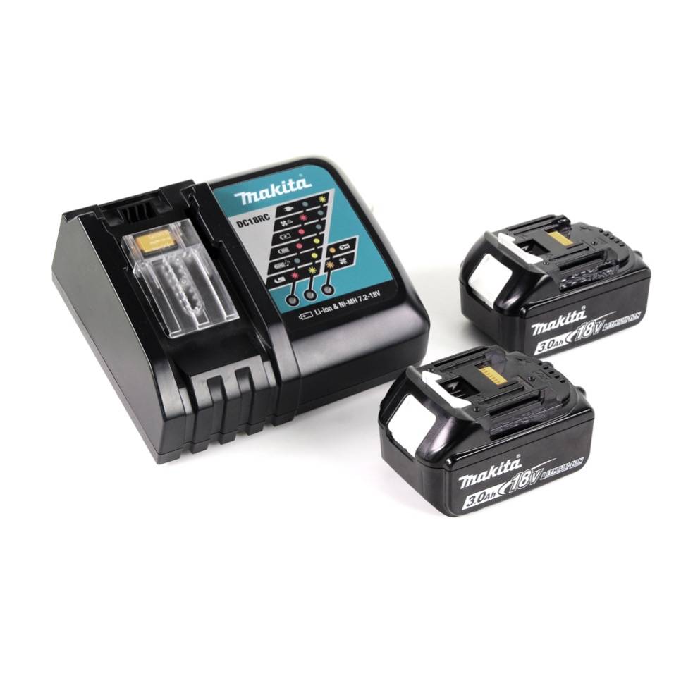 Makita DTM 51 RFJX2 Akku Multifunktionswerkzeug 18 V + 2x Akku 3,0 Ah + Ladegerät + 39 tlg. Zubehör Set + Makpac-3