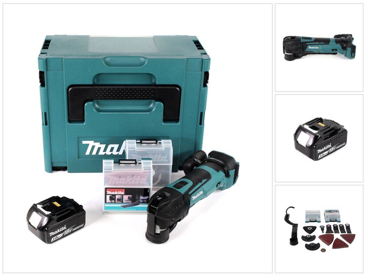 Makita DTM 51 F1JX2 Akku Multifunktionswerkzeug 18 V + 1x Akku 3,0 Ah + 39 tlg. Zubehör Set + Makpac - ohne Ladegerät-0