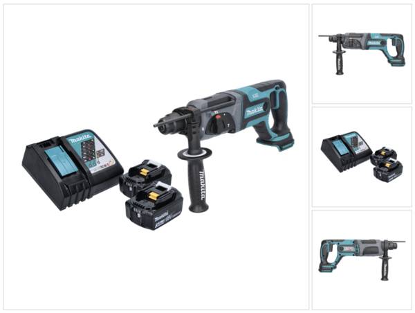 Makita DHR 241 RF Akku Bohrhammer 18 V 2,0 J SDS plus + 2x Akku 3,0 Ah + Ladegerät