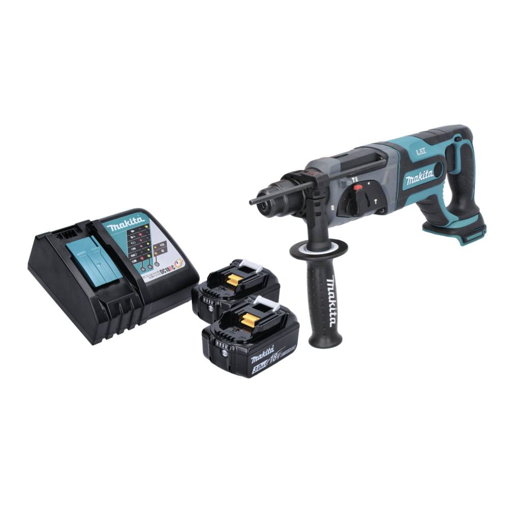 Makita DHR 241 RF Akku Bohrhammer 18 V 2,0 J SDS plus + 2x Akku 3,0 Ah + Ladegerät-1
