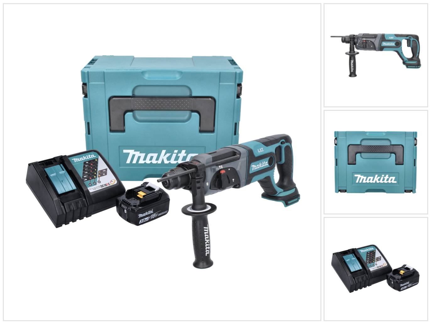 Makita DHR 241 RF1J Akku Bohrhammer 18 V 2,0 J SDS plus + 1x Akku 3,0 Ah + Ladegerät + Makpac-0