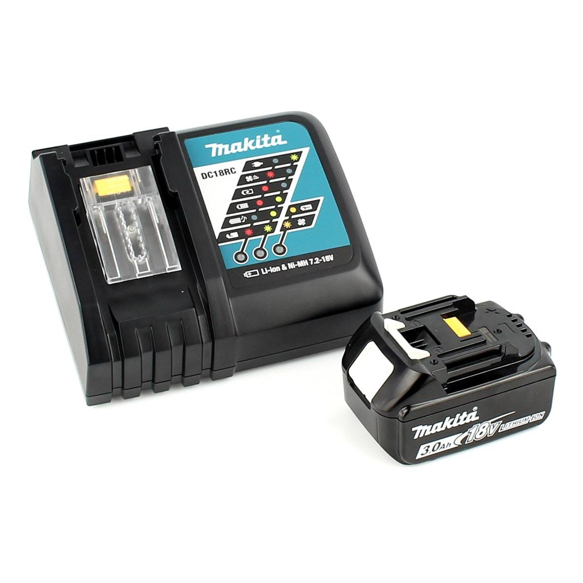 Makita DGA 517 RF1J Akku Winkelschleifer 18 V 125 mm Brushless + 1x Akku 3,0 Ah + Ladegerät + Makpac-4