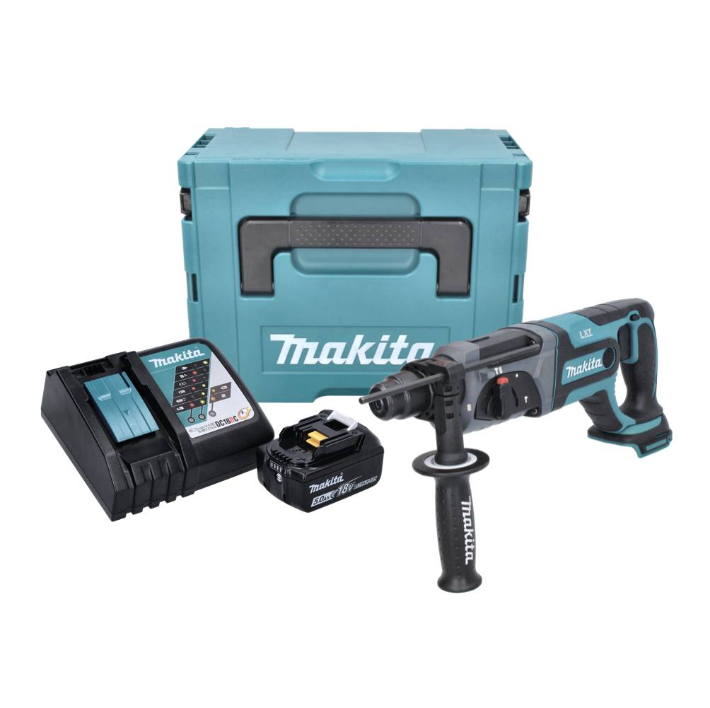 Makita DHR 241 RT1J Akku Bohrhammer 18V 2,0 J SDS plus + 1x Akku 5,0 Ah + Ladegerät + Makpac-1