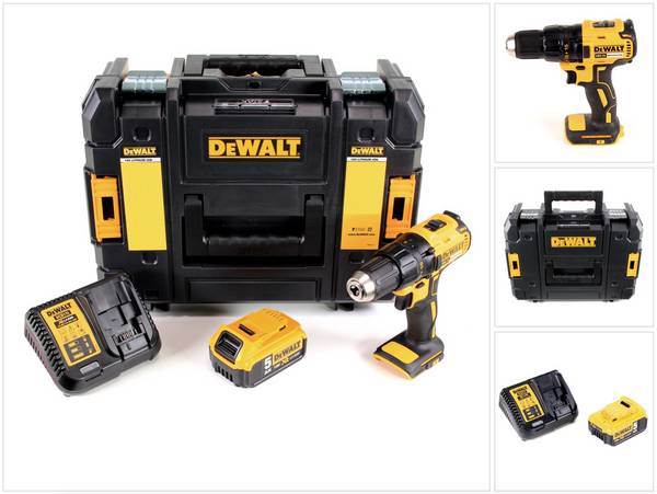 DeWalt DCD 777 P1 Akku Bohrschrauber 18V 65Nm Brushless + 1x Akku 5,0Ah + Ladegerät + TSTAK