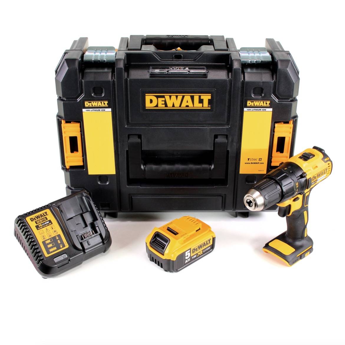 DeWalt DCD 777 P1 Akku Bohrschrauber 18V 65Nm Brushless + 1x Akku 5,0Ah + Ladegerät + TSTAK-1