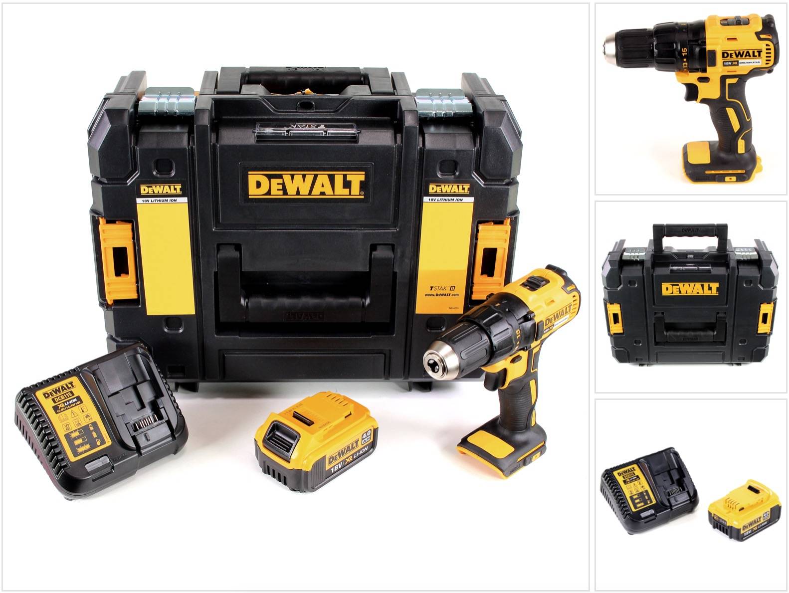 DeWalt DCD 777 M1 Akku Bohrschrauber 18V 65Nm + 1x Akku 4,0Ah + Ladegerät im TSTAK II Werkzeugkoffer-0
