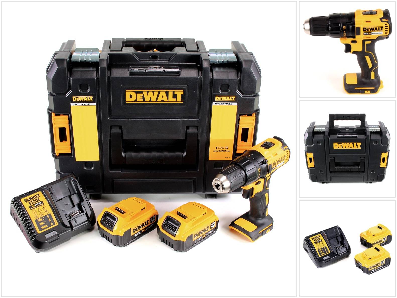 DeWalt DCD 777 M2 Akku Bohrschrauber 18V 65Nm + 2x Akkus 4,0Ah + Ladegerät im TSTAK II Werkzeugkoffer-0