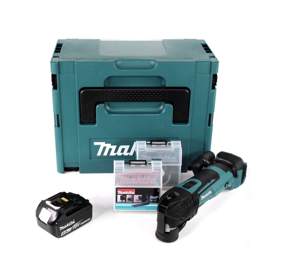 Makita DTM 51 T1JX2 Akku Multifunktionswerkzeug 18 V + 1x Akku 5,0 Ah + 39 tlg. Zubehör Set + Makpac - ohne Ladegerät-1