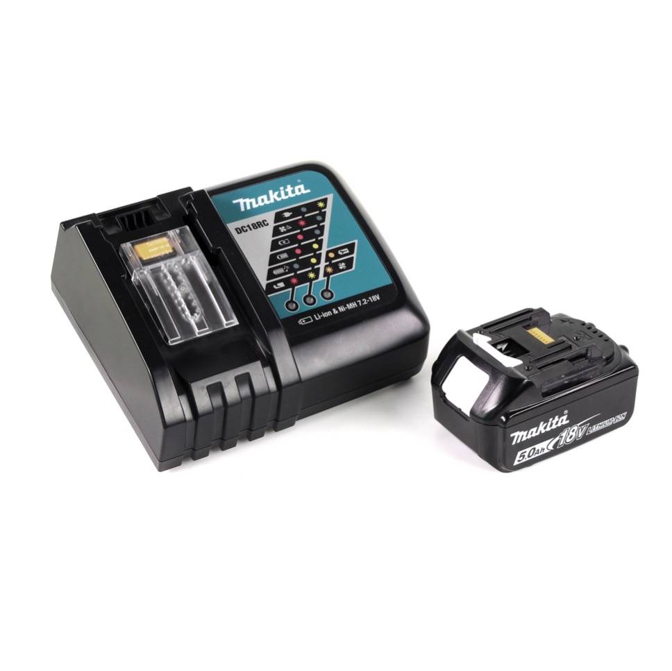 Makita DTM 51 RT1JX2 Akku Multifunktionswerkzeug 18 V + 1x Akku 5,0 Ah + Ladegerät + 39 tlg. Zubehör Set + Makpac-3