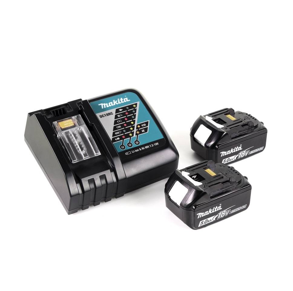 Makita DTM 51 RTJX2 Akku Multifunktionswerkzeug 18 V + 2x Akku 5,0 Ah + Ladegerät + 39 tlg. Zubehör Set + Makpac-3