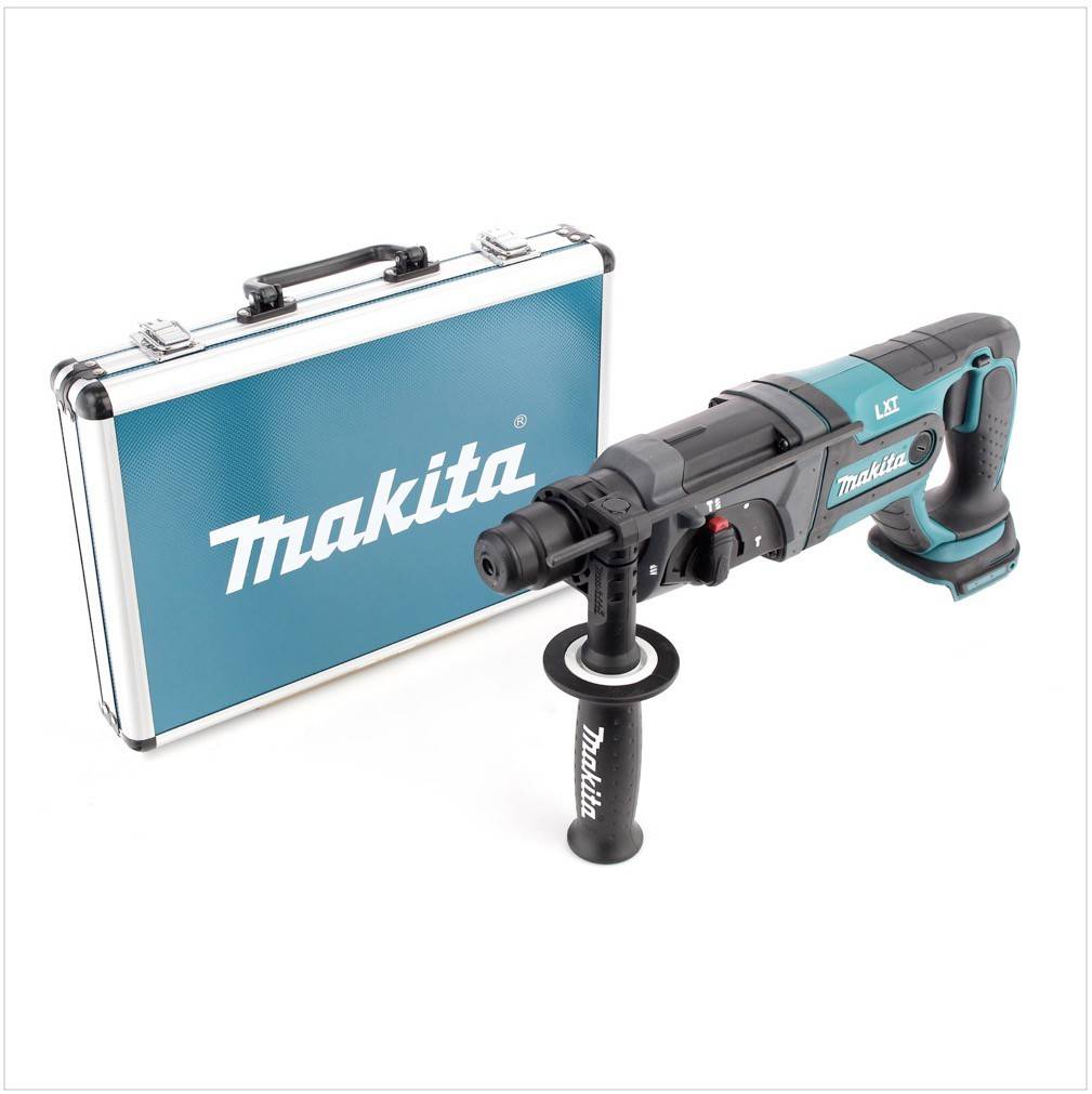 Makita DHR 241 18 V Li-ion Akku Bohrhammer mit SDS-Plus Aufnahme Solo + Makita D-42444 SDS-Plus Bohrer Meißel Set 17 tlg-1