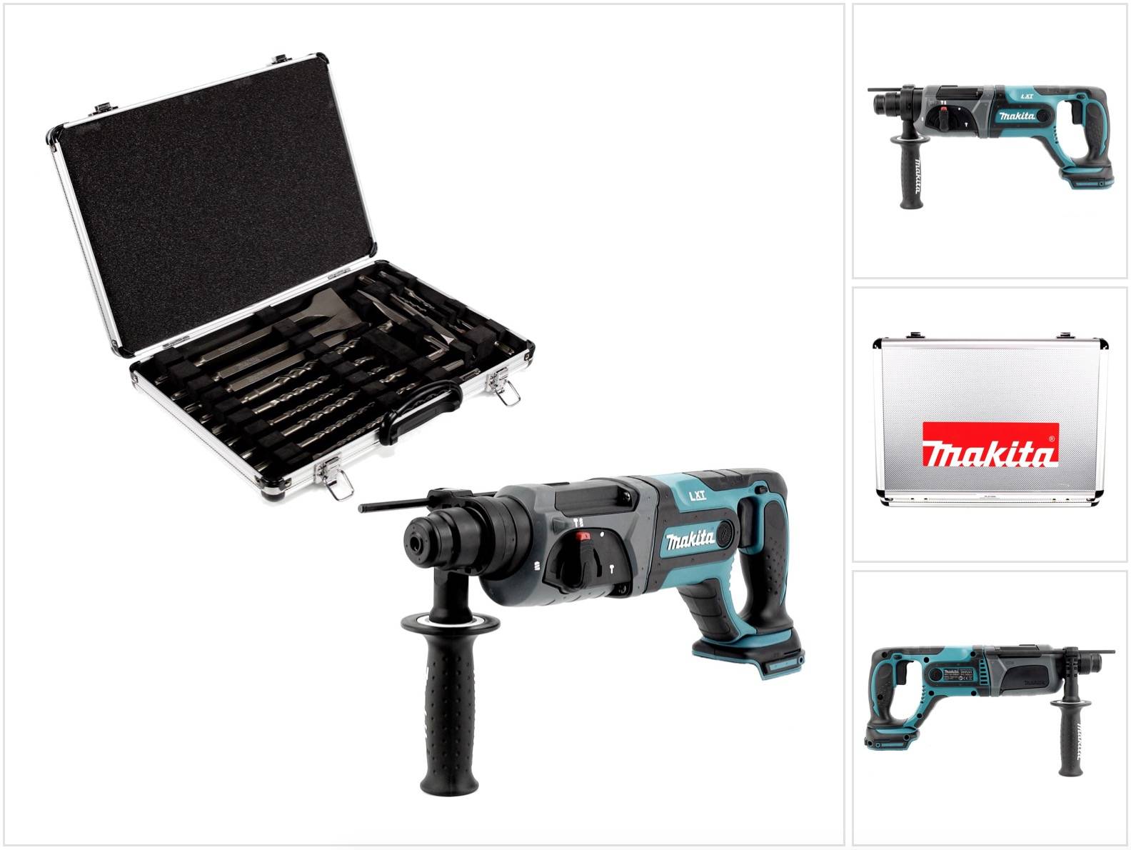Makita DHR 241 Z 18 V Li-Ion Akku Bohrhammer mit SDS-Plus Aufnahme Solo + Makita D-42444 SDS-Plus Bohrer-Meißel-Set 17 t-0