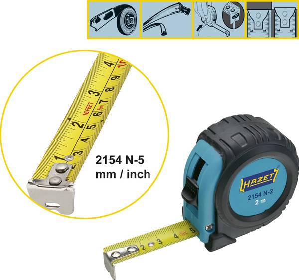 Maßband 5 m  Stahl Hazet 2154N-5 2154N-5