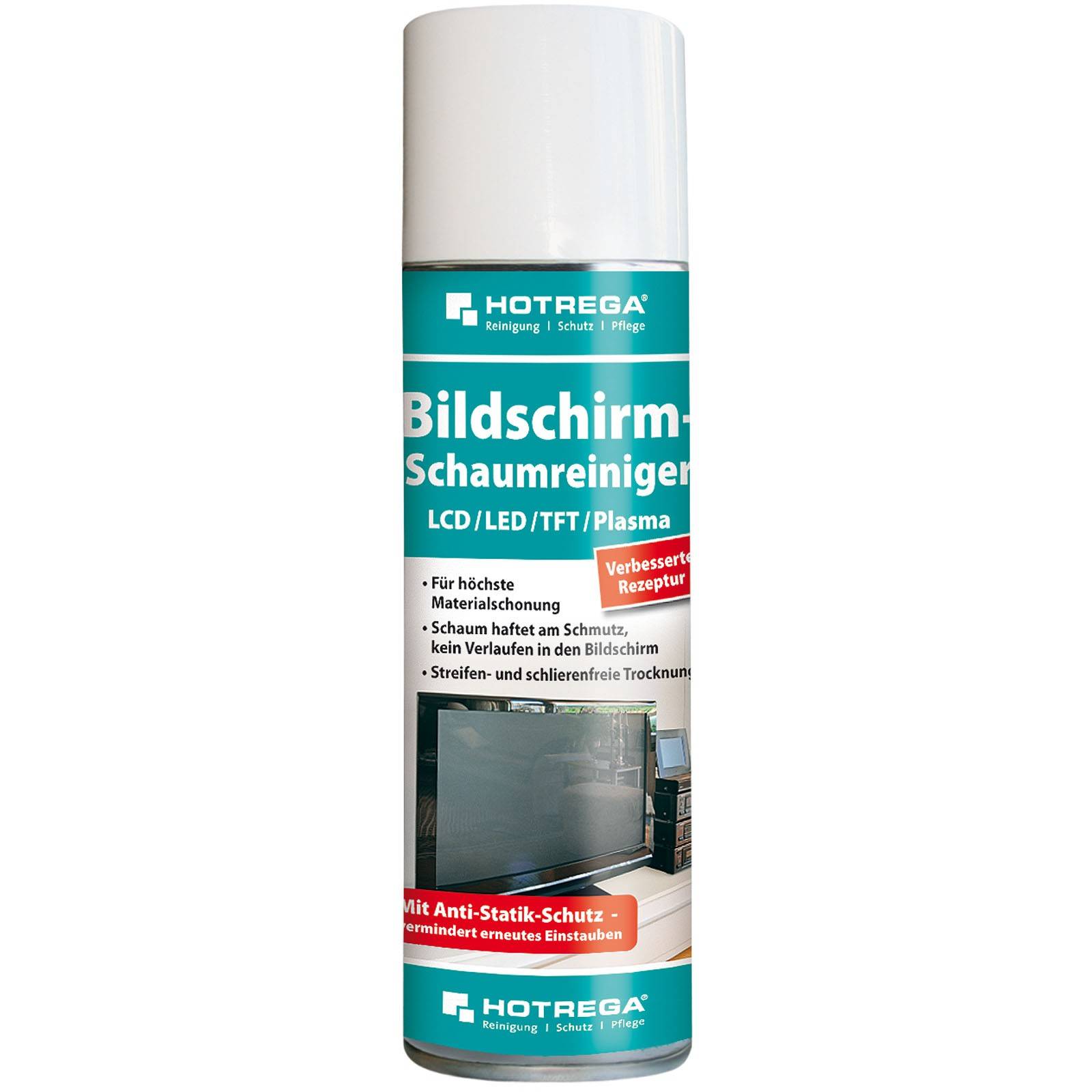 HOTREGA Bildschirm Schaumreiniger LCD LED OLED TFT 300 ml inkl. Mikrofasertuch-1