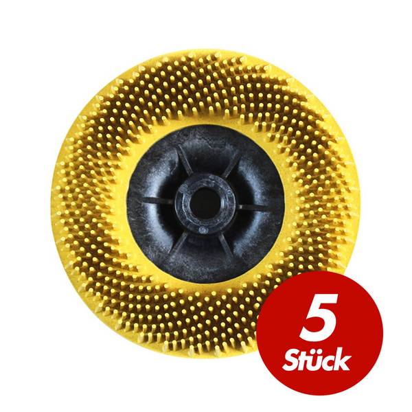 3M Bristle Disc Hochleistungsscheiben 115 mm M14 - 5 Stück - Körnung:K. 80 - gelb