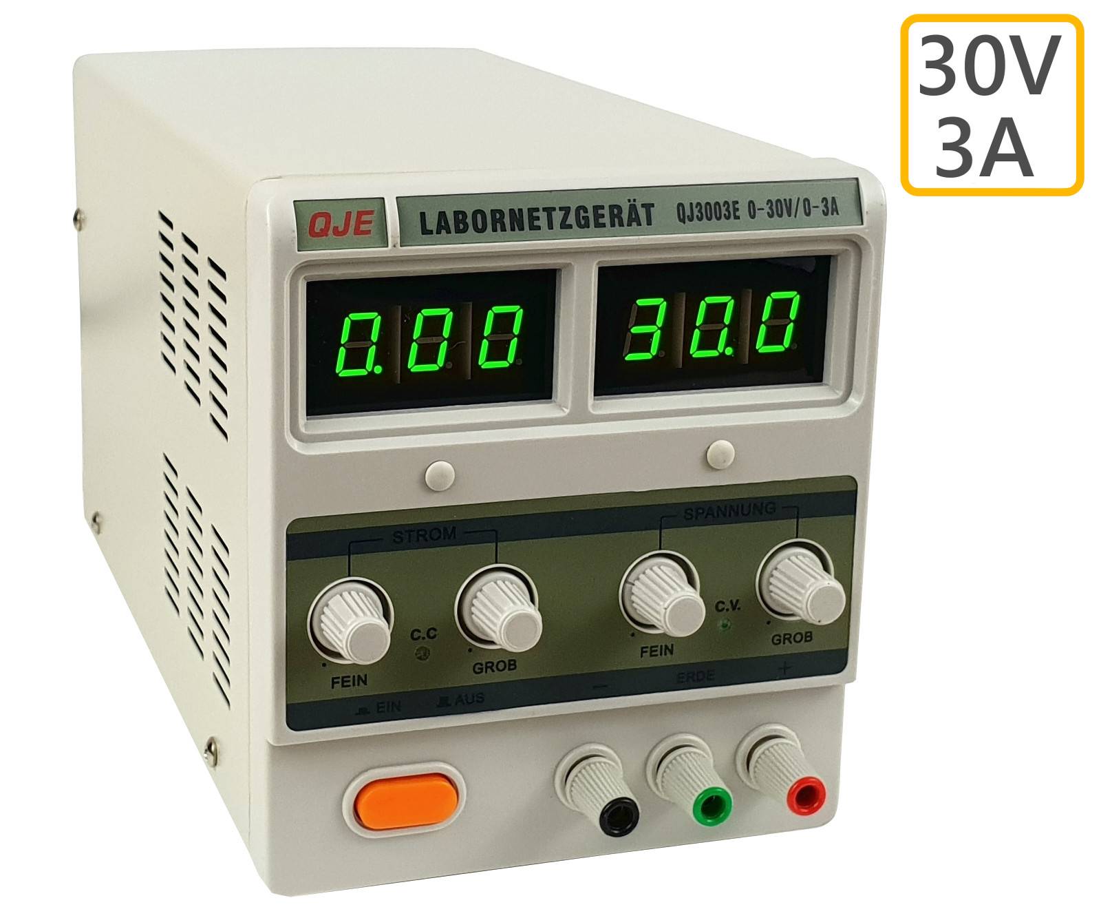 Labornetzgerät 0-30V 0-10A DC Regelbar Netzgerät Stabilisiert Digitalanzeige 