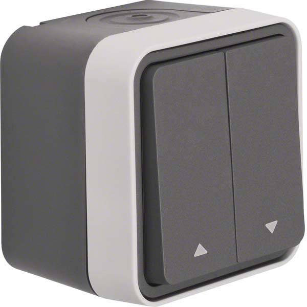 Berker 30753525, Wippschalter, 1P, Grau, IP55, CE, 250 V-1