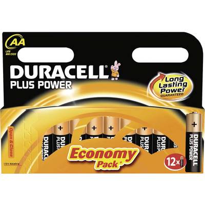 Duracell Alkaline-Batterie 1,5V (MN1500/LR6) PlusPower-AA (VE12)