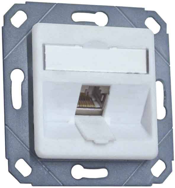BTR NETCOM Anschlussdose, Cat.6A 1xRJ45,Upk,pws E-DATmod-1UPk-pws