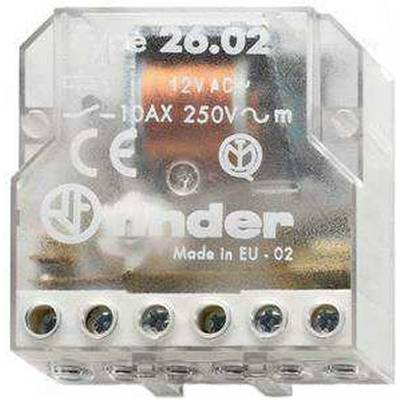 Stromstoß-Schalter Unterputz Finder 26.02.8.012.0000 2 Schließer 12 V/AC 10 A 2500 VA  1 St. 