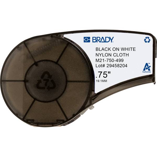 Endlos-Etikett aus Nylongewebe, 19,05 mm x 4,88 m, weiß, Brady M21-750-499