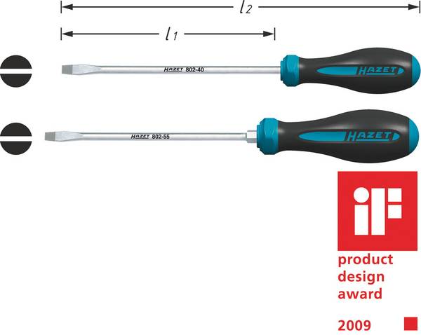 Werkstatt Schlitz-Schraubendreher Hazet HEXAnamic 802-30 Klingenbreite: 3.5 mm Klingenlänge: 80 mm
