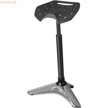 Sitz- und Stehhocker Stand 61-90cm Sattelsitz Kunststoff schwarz/schwarz-0