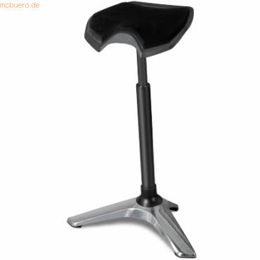 Sitz- und Stehhocker Stand 61-90cm Sattelsitz Mikrofaservlies schwarz/schwarz-0