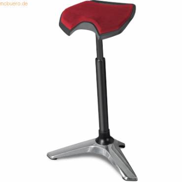Sitz- und Stehhocker Stand 61-90cm Sattelsitz Mikrofaservlies henna/schwarz-0