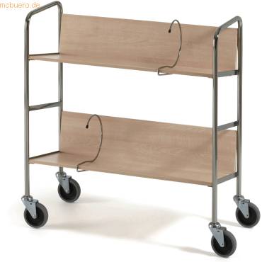 Aktenwagen lang 2 Etagen 75x29cm buche-0