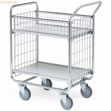 Bürowagen exclusic 2 Etagen 62x42,5cm silber-0