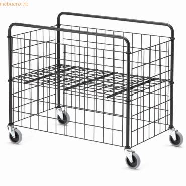 Gitterwagen groß zusammenklappbar 1 Etage 90x55cm schwarz-0
