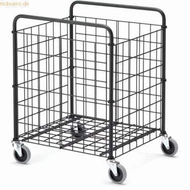Gitterwagen klein zusammenklappbar 1 Etage 60x55cm schwarz-1