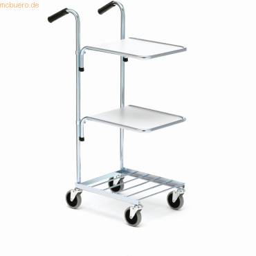 Miniwagen 2 Etagen 41x35cm silber-0