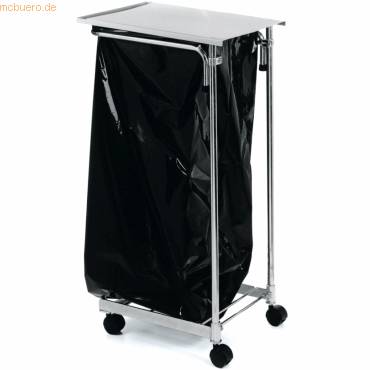 Müllsackwagen mit Deckel 650x360x1060mm silber-0