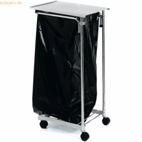 Müllsackwagen mit Deckel 650x360x1060mm silber