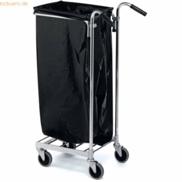 Müllsackwagen Standard mit Fahrhandgriff 650x360x1060mm silber