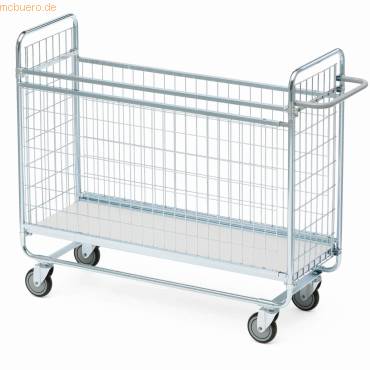 Vierwandwagen Serie 100 1 Etage 120x42,5cm silber-0