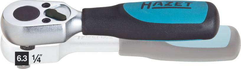 HAZET Umschaltknarre, kurz 863K ∙ Vierkant massiv 6,3 mm (1/4 Zoll)