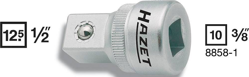HAZET Adapter, Innenvierkant 10 mm (3/8\" ) auf Außenvierkant 12,5 mm (1/2\") 8858-1 (8858-1)