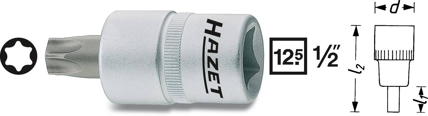 HAZET TORX® Schraubendreher-Einsatz, s: T27, Innenvierkant 12,5 mm (1/2\" ), Innen TORX® 992-T27 Läng