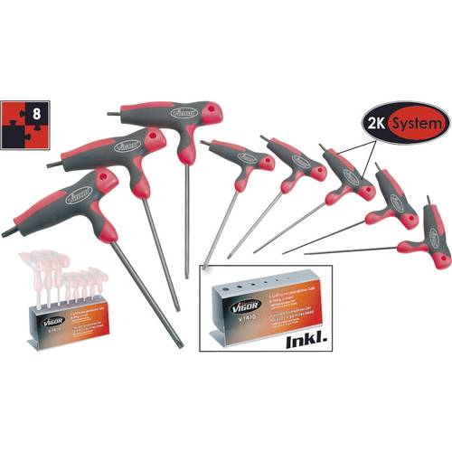 Thumbnail - Vigor Werkstatt Winkelschraubendreher-Set 8teilig Innen-Sechsrund (TX)