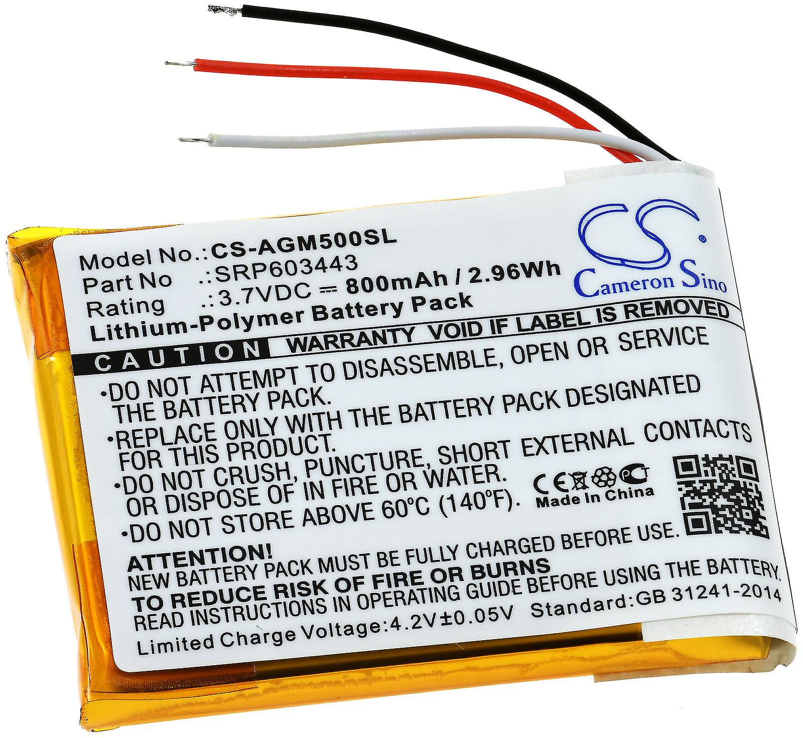 Akku für Wireless Kopfhörer Astro Gaming A50 / Typ SRP603443, 3,7V, Li-Polymer-0