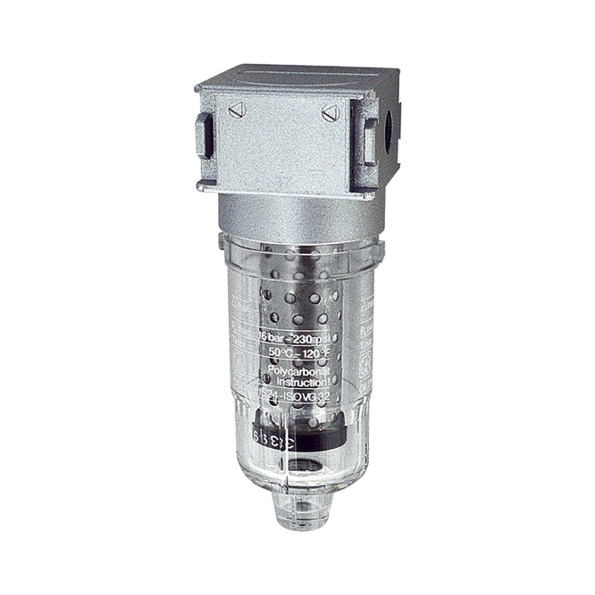 RIEGLER Aktivkohlefilter »multifix-mini« mit PC-Behälter, 0,005 mg/m³, BG 0, G 1/8, PE max. 16 bar, Mediums-Umgebungstem