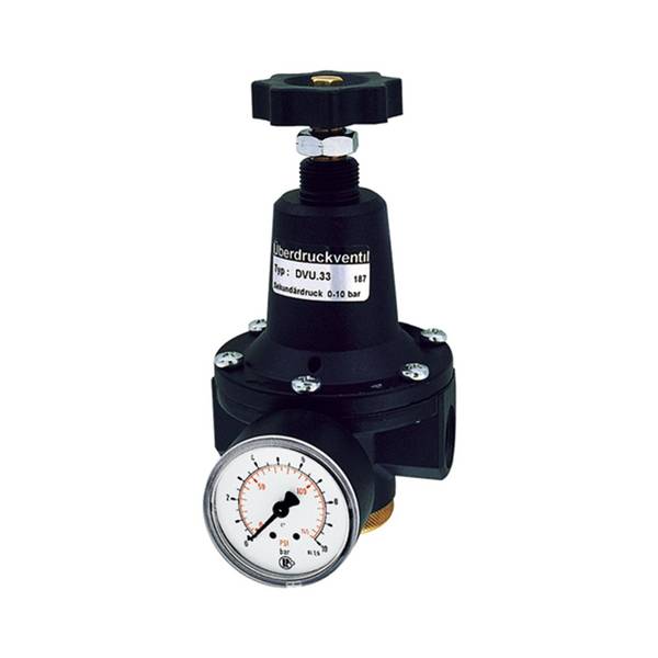 RIEGLER Druckbegrenzungsventil, inkl. Manometer, G 1/2, Einstellbereich 0,5 - 5,5 bar, Mediums-/Umgebungstemp. max. 60 °