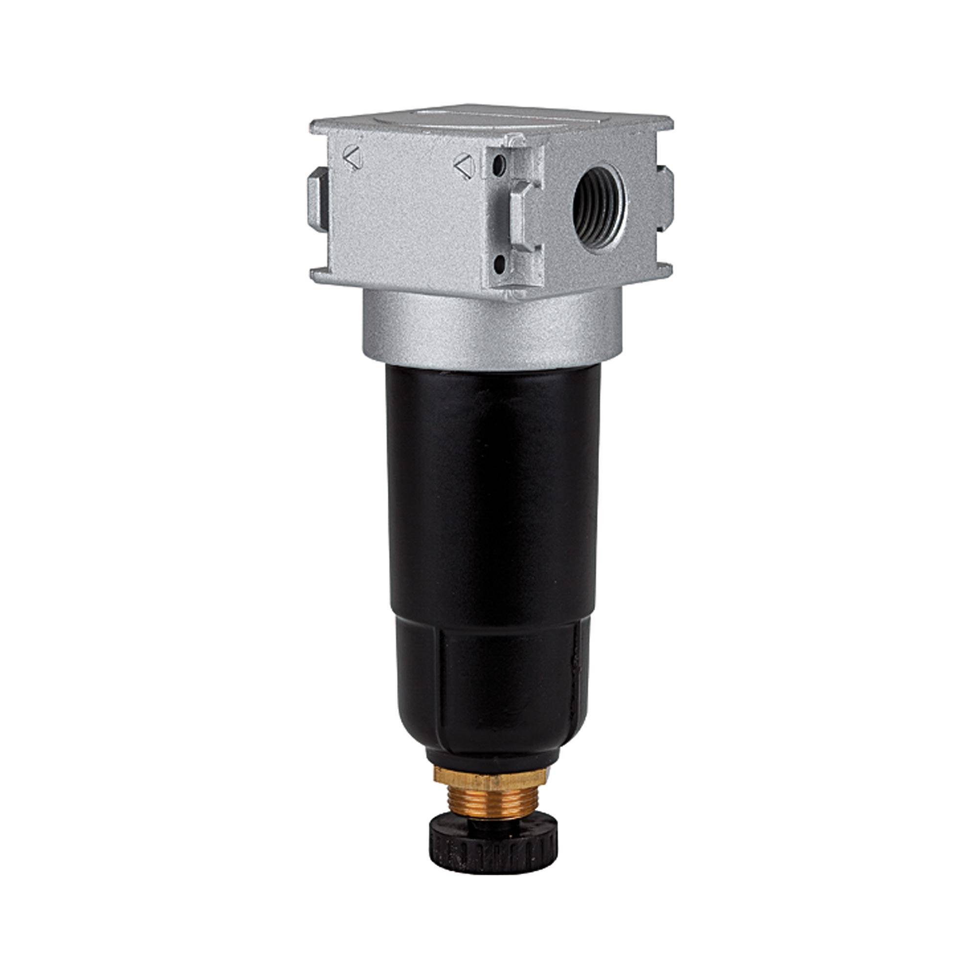 RIEGLER Filter »multifix-mini« mit Metallbehälter, 5 µm, BG 0, G 1/4, PE max. 20 bar, Med.-Umgebungstemp. max. 60 °C, Ko